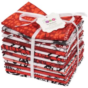 Soimoi 16 Pc Fat Quarter Bundle, Batik Print 18"x 22" DIY Patchwork- 100% Cotton Pre-Cut Quilting Fabric Red,White,Black