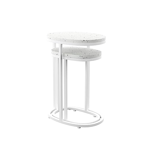 SEI Furniture Vicanno Terazzo Outdoor Accent Tables, White