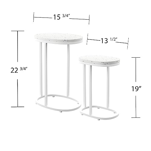 SEI Furniture Vicanno Terazzo Outdoor Accent Tables, White