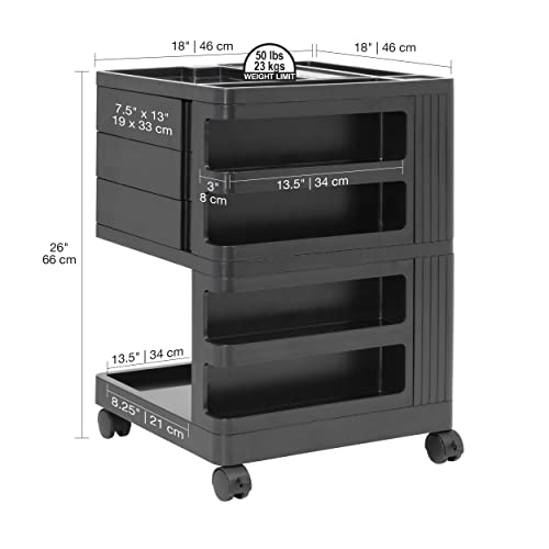 SD STUDIO DESIGNS Kubx Pro Mobile Rotating 4-Sided Storage Organizer with Multiple Compartments