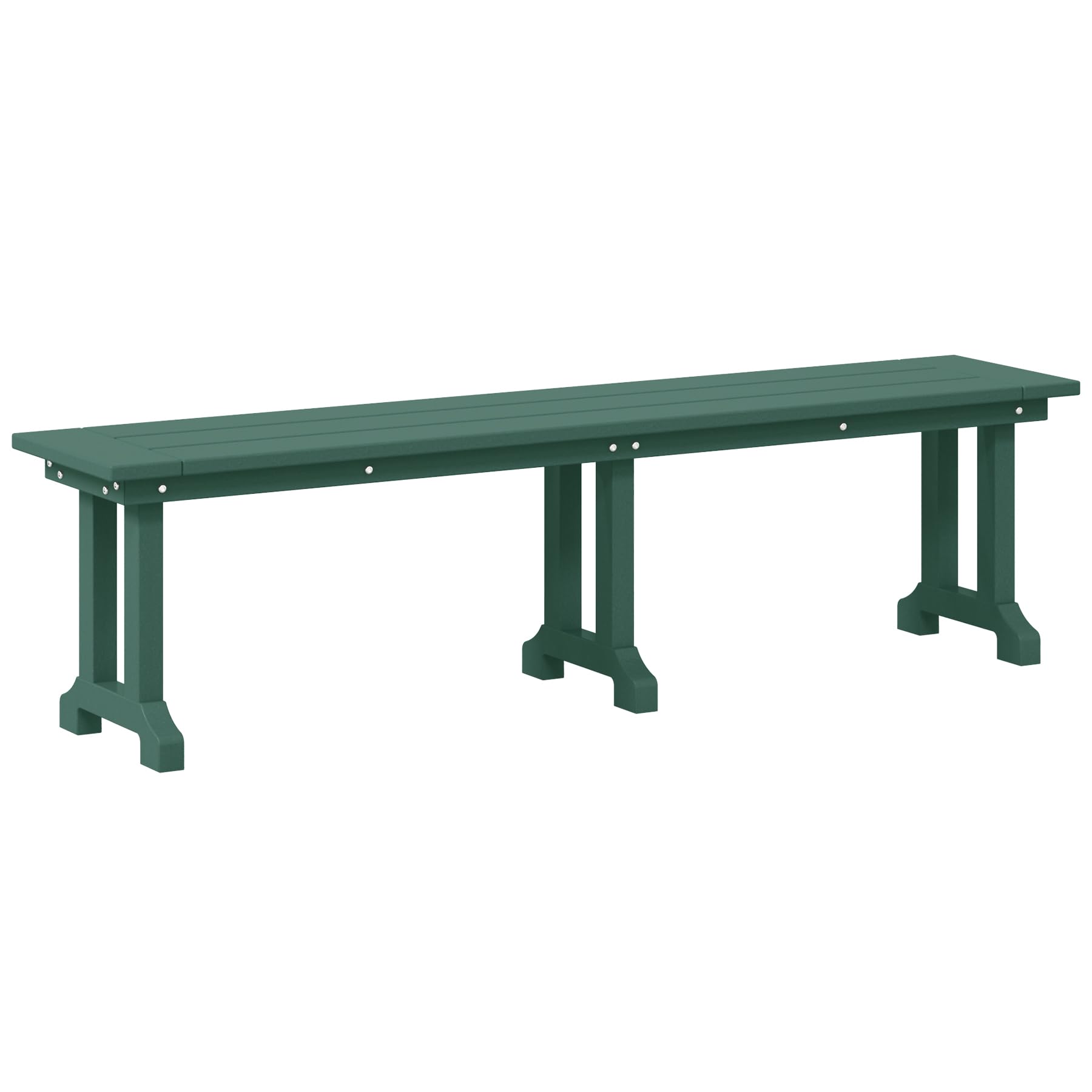 Costaelm Outdoor Benches Weatherproof, Bench for Entryway Front Porch Bench, All Weather Resistant Park Long Bench Poly Lumber Backless Garden Bench Seat for Outdoors, Dark Green