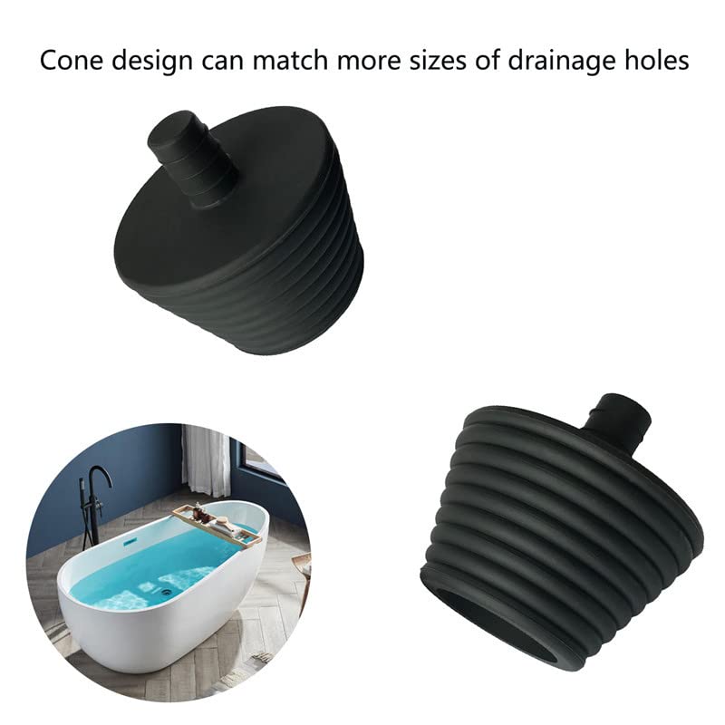 2pcs Universal Bathtub Stoppers, Silicone Tub Stoppers for Bathtub, Drain Plug for 1.18 to 1.77 inch Kitchen Bathtub Hand Basin Sink Drains