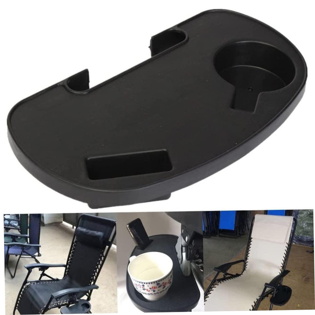 2pcs Universal Cup Holder for Zero Gravity Chair Utility Tray Clip On Chair Table with Mobile Device Slot and Snack Tray