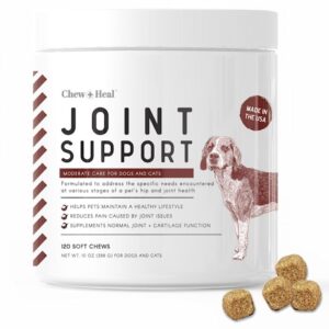 chew + heal joint support dog supplement, count of 120