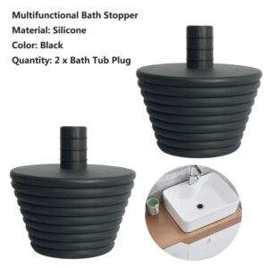 2pcs Universal Bathtub Stoppers, Silicone Tub Stoppers for Bathtub, Drain Plug for 1.18 to 1.77 inch Kitchen Bathtub Hand Basin Sink Drains