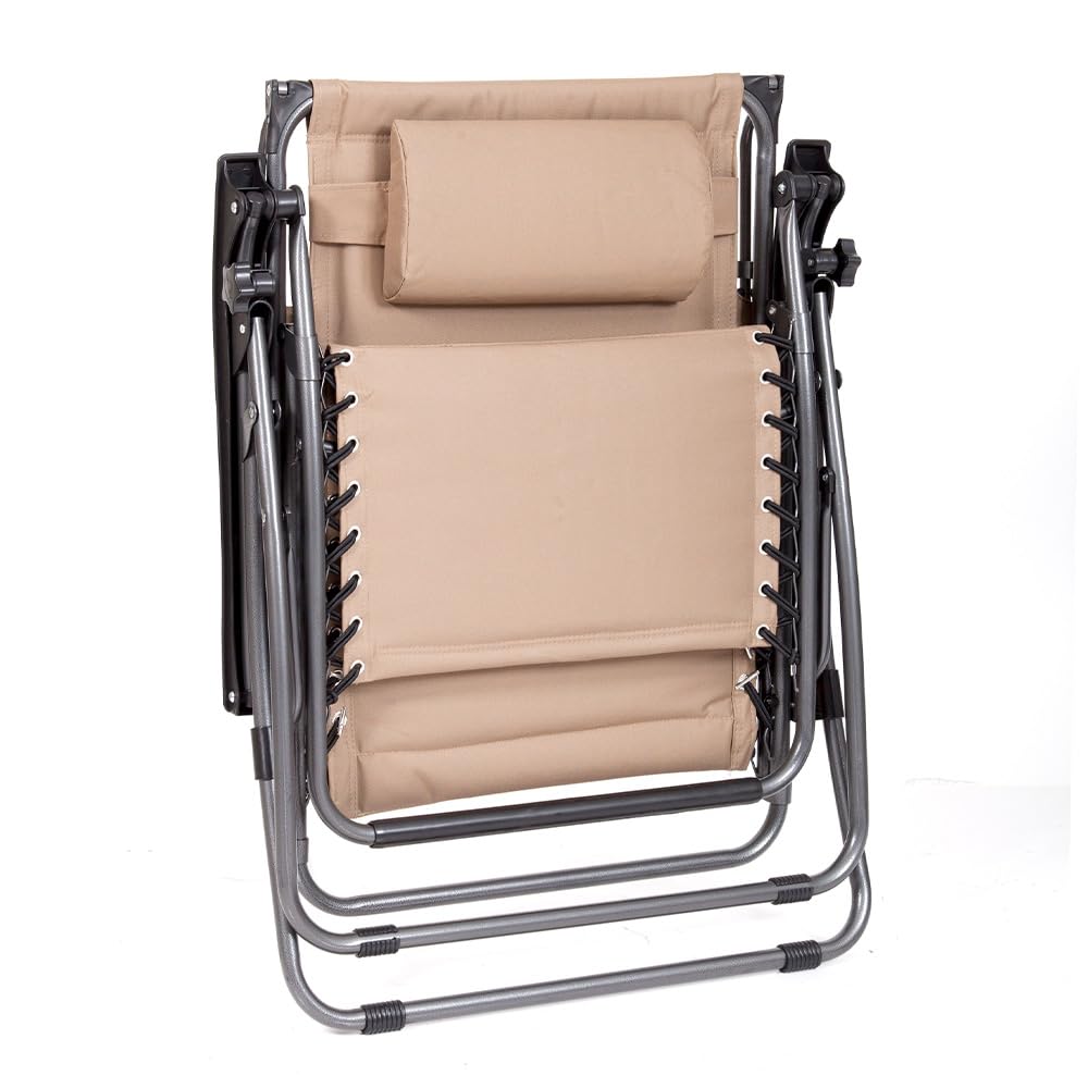 MACSPORTS XL Anti Gravity Chair with Canopy and Cup Tray, Extra Large, Tan