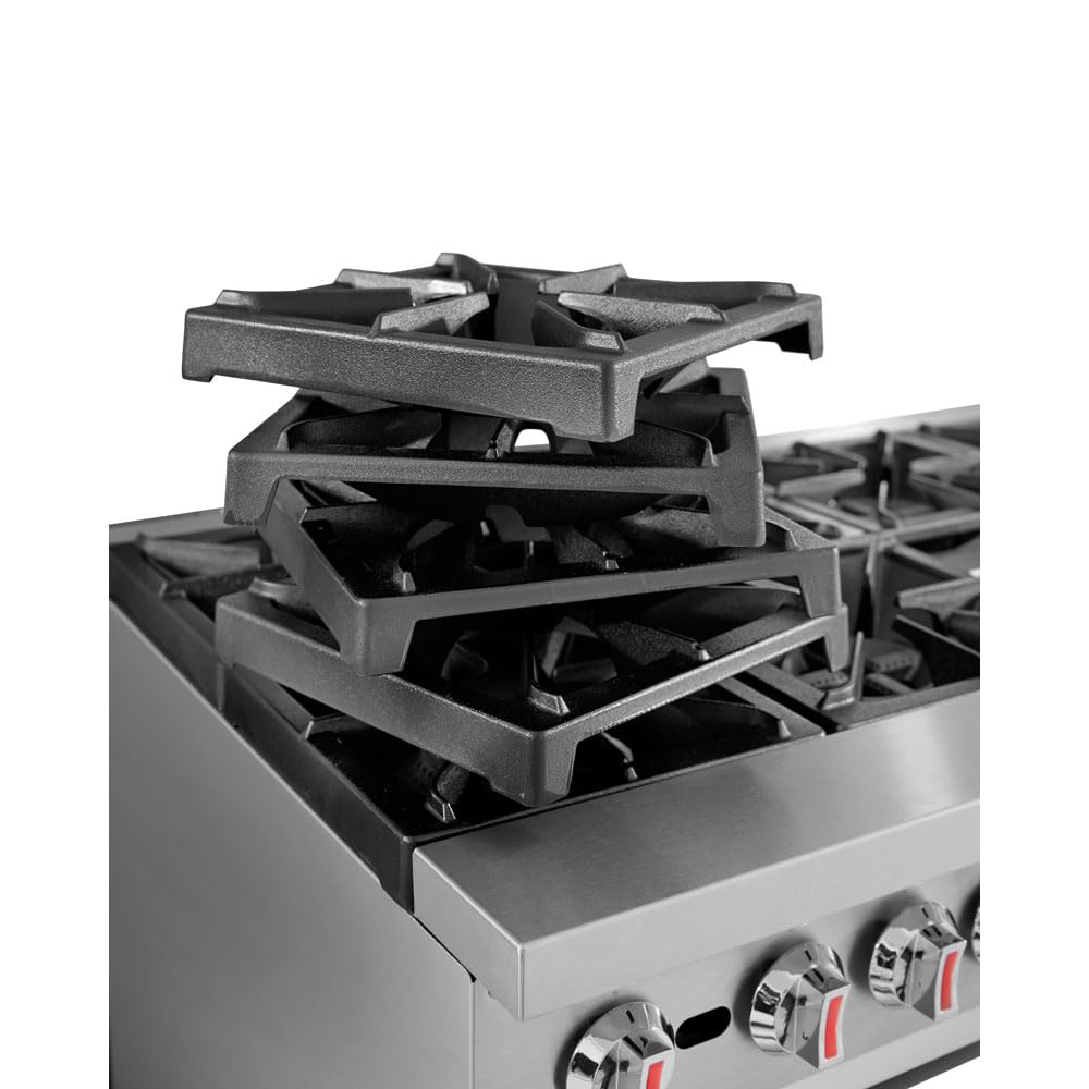 Kratos Commercial Gas Range and Oven - 10 Burners and 2 Full Sized Ovens, Liquid Propane Powered, 360,000 Total BTU Output, 60"W, (29Y-045-LP)