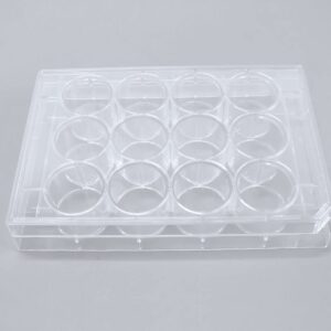 ADAMAS-BETA 12-Well Sterile Culture Plate, TC Treated Cell Culture Plates Tissue Culture Treated Plate, Individually Wrapped, Pack of 10