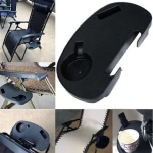 2pcs Universal Cup Holder for Zero Gravity Chair Utility Tray Clip On Chair Table with Mobile Device Slot and Snack Tray