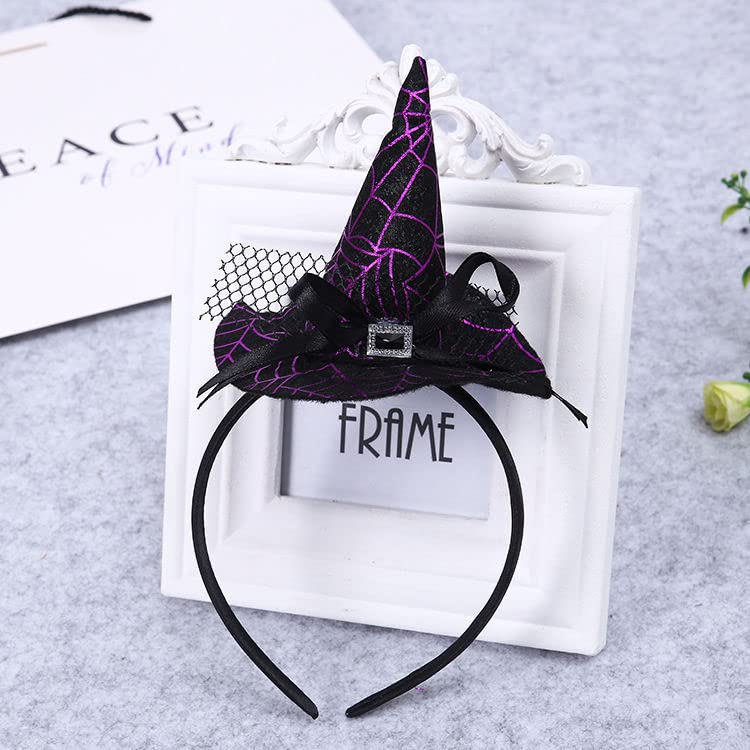 Erioctry 3PCS Halloween Witch Headbands Pumpkin Hair Hoop Photo Props Mini Pointy Witch Hat Halloween Costume Party Festival Cosplay Prom Party