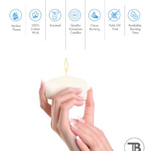 TB Decoration Scented Floating Candles 3 Inch for Centerpieces Water Candles Vanilla scented Set of 12 for Wedding Outdoor Events |Up to 11 Hour| Pool Romantic Dinner Party ceremony (Vanilla)