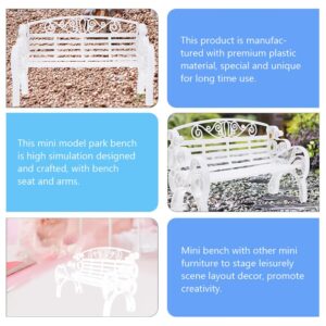 jojofuny 2Pcs Mini Bench Mini Garden Bench Model Dollhouse Small Bench Model Miniature Park Bench Adornments Miniature Bench Ornament Dollhouses Bench Decoration Mini Bench Model Small