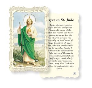 prayer to st. jude paper holy cards, gold foil embossed, 50-count value pack