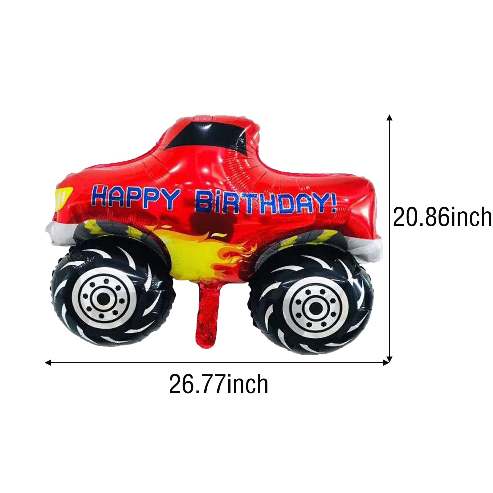 Race Car Foil Balloons Party Supplies Monster Truck Balloon Decorations Number 3 Balloons 40 Inch for Boys 3rd Birthday Baby Shower Car Theme Party Decorations (Monster Truck 3rd Birthday)