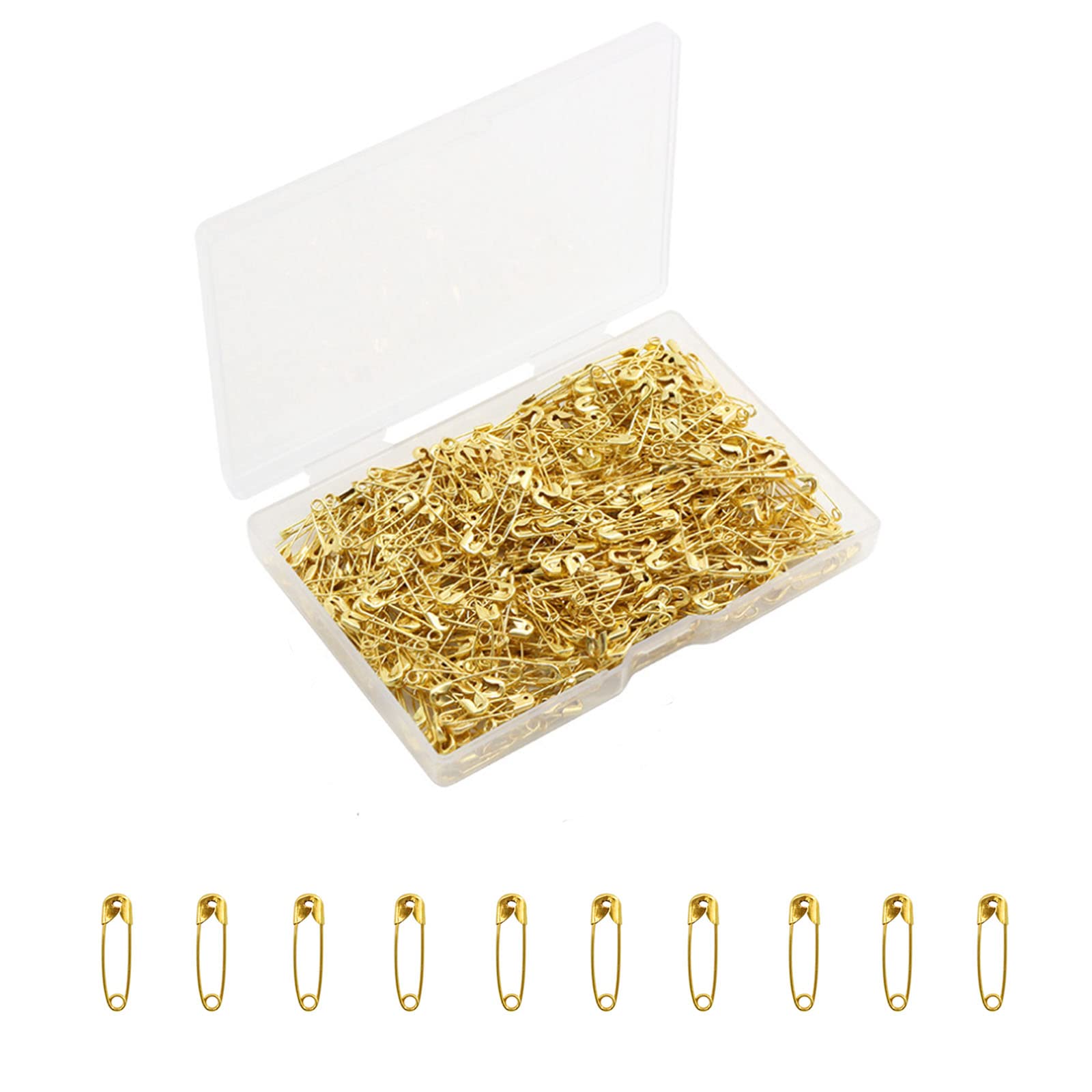 Gold Safety Pins,Small Safety Pins for Clothes,19mm Metal Mini Saftey Pin for Tag Art Crafting Sewing Jewelry Making (120Pcs/Box)