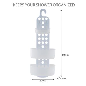 Bath Bliss 3 Tier Adjustable Shelves Shower Caddies, White