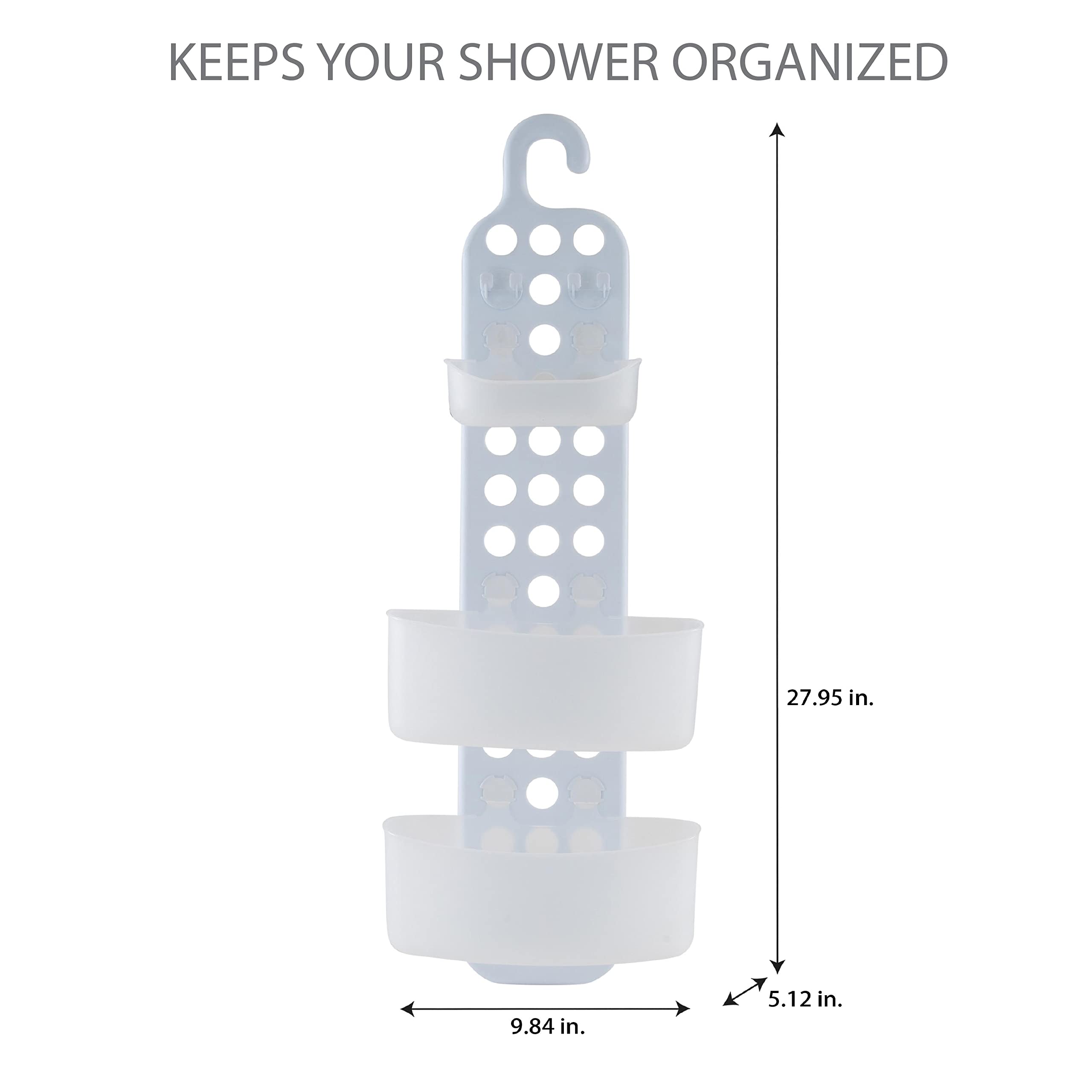 Bath Bliss 3 Tier Adjustable Shelves Shower Caddies, White