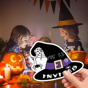 Haizct 15 Pack Halloween Hat Shaped Fill-In Invitations,Fall,Halloween,Monster,Costume Partyor Thanksgiving Party Invitation Cards with Envelopes For Kids or Adults Birthday(YXK049)