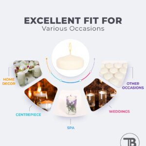 TB Decoration Scented Floating Candles 3 Inch for Centerpieces Water Candles Vanilla scented Set of 12 for Wedding Outdoor Events |Up to 11 Hour| Pool Romantic Dinner Party ceremony (Vanilla)