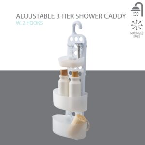 Bath Bliss 3 Tier Adjustable Shelves Shower Caddies, White