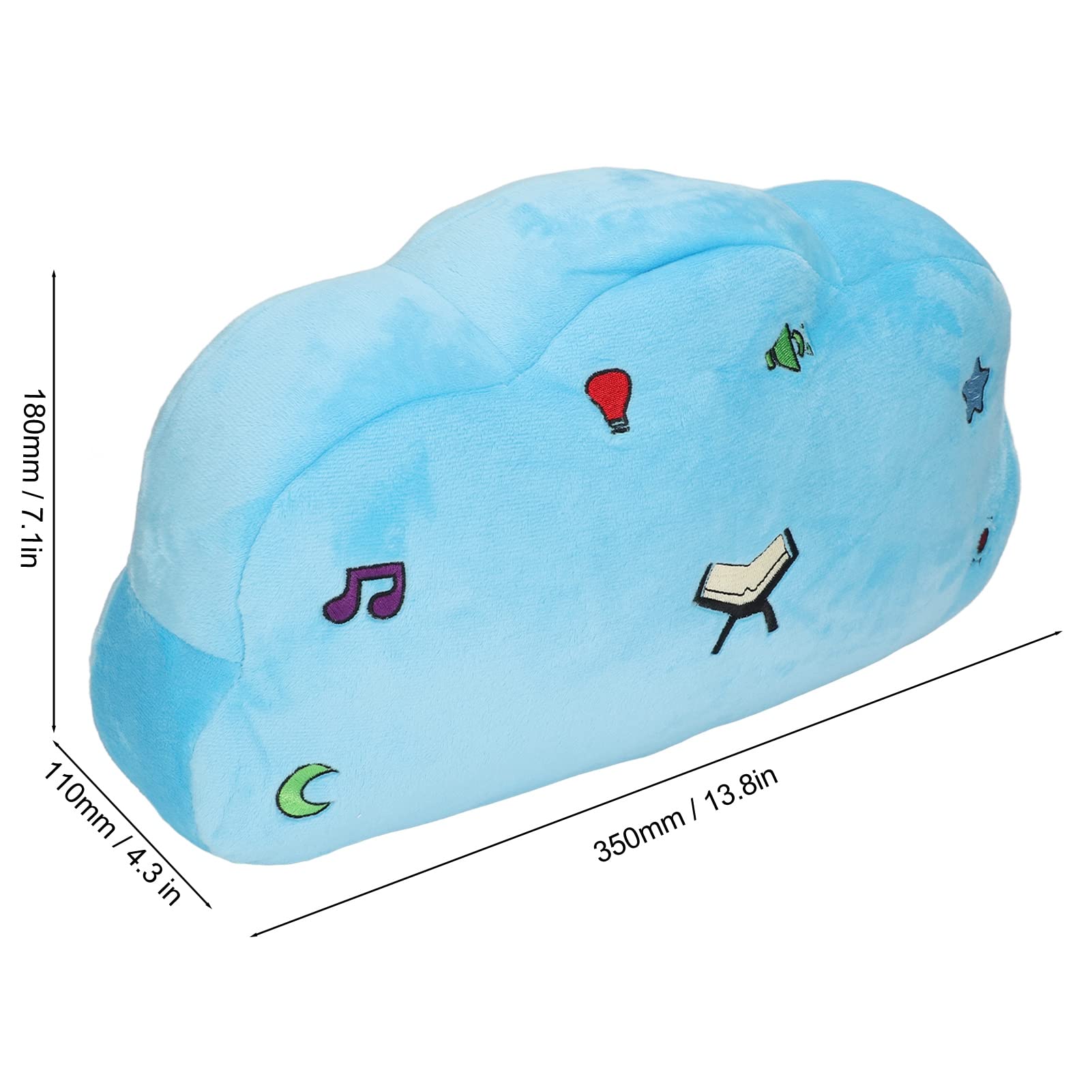 Kids Plush Quran Pillow, Blue Cloud Shape Plushed Stuffed Quran Pillow Quran Learning Pillow with LED Light