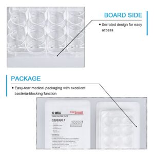 ADAMAS-BETA 12-Well Sterile Culture Plate, TC Treated Cell Culture Plates Tissue Culture Treated Plate, Individually Wrapped, Pack of 10