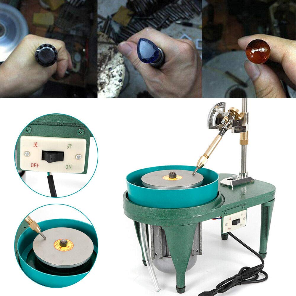 Gem Faceting Machine, 2800RPM Jade Stone Angle Machine 110V 180W Jade Grinding Polishing Machine Rock Jewelry Polisher Flat Grinder with Manipulator for Jewelry Making Polishing & Buffing