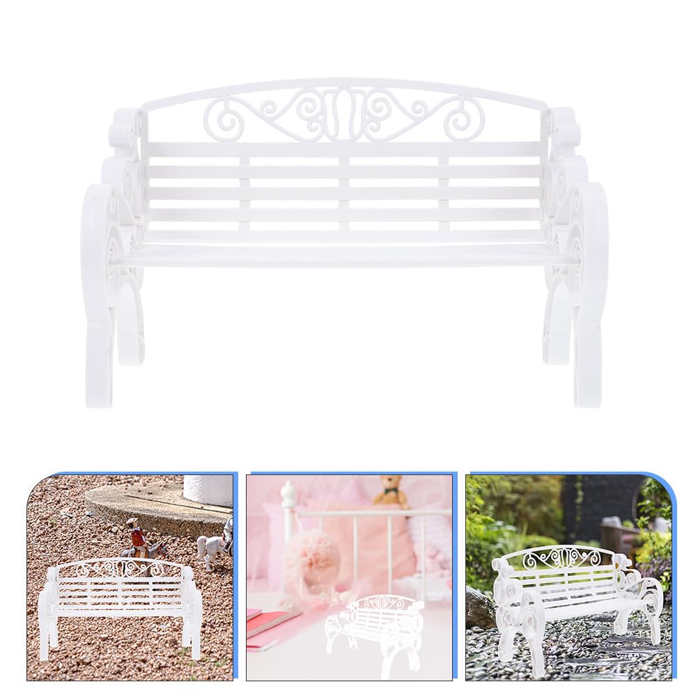 jojofuny 2Pcs Mini Bench Mini Garden Bench Model Dollhouse Small Bench Model Miniature Park Bench Adornments Miniature Bench Ornament Dollhouses Bench Decoration Mini Bench Model Small