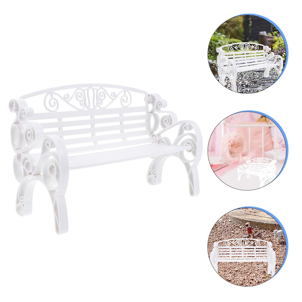 jojofuny 2Pcs Mini Bench Mini Garden Bench Model Dollhouse Small Bench Model Miniature Park Bench Adornments Miniature Bench Ornament Dollhouses Bench Decoration Mini Bench Model Small