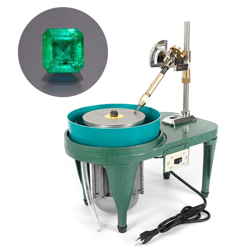 Gem Faceting Machine, 2800RPM Jade Stone Angle Machine 110V 180W Jade Grinding Polishing Machine Rock Jewelry Polisher Flat Grinder with Manipulator for Jewelry Making Polishing & Buffing