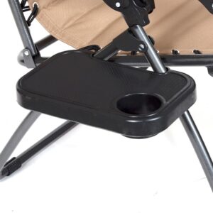 MACSPORTS XL Anti Gravity Chair with Canopy and Cup Tray, Extra Large, Tan