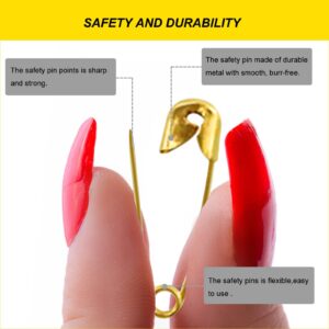 Gold Safety Pins,Small Safety Pins for Clothes,19mm Metal Mini Saftey Pin for Tag Art Crafting Sewing Jewelry Making (120Pcs/Box)