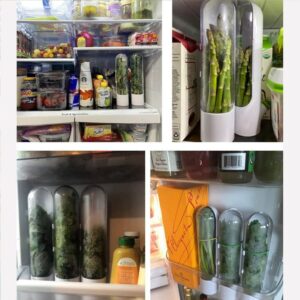 UEOZ Herb Saver for Refrigerator, Herb Saver Pod, Fresh Herb Keeper for Cilantro, Mint, Parsley, Asparagus, Keeps Greens Fresh for 2-3 Weeks (1PCS)