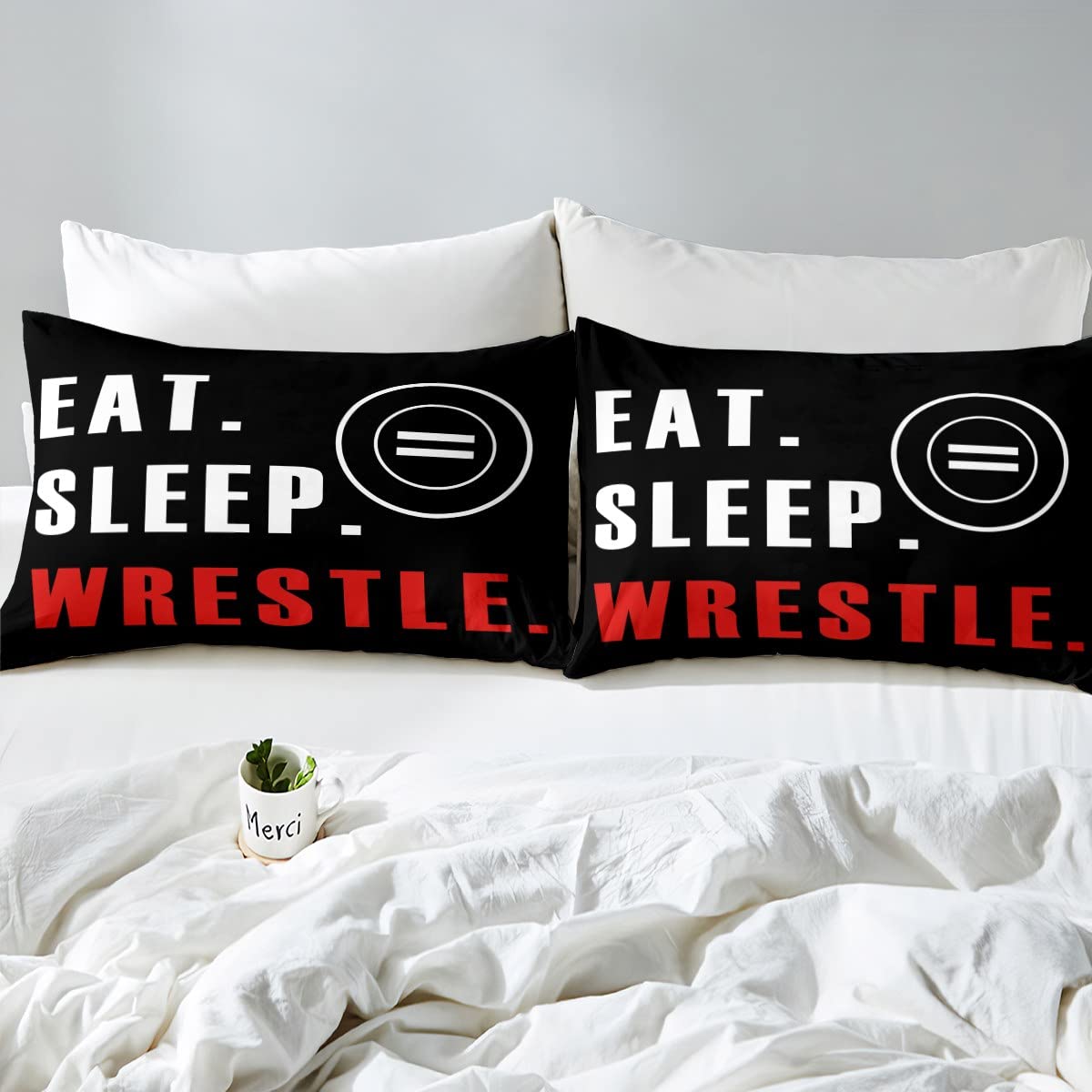 Wrestle Duvet Cover Sports Theme Bedding Set for Kids Boys Girls Teens Room Wrestling Decor Comforter Cover Set Super Soft Bedspread Cover 2Pcs Zipper Twin Size