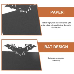 Gadpiparty 50pcs Halloween Bat Places Cards Black Blank Place Cards Table Tent Cards Seating Place Cards for Halloween Party Wedding Anniversary Table Decor