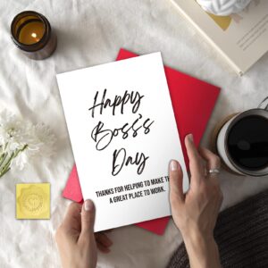 TQDaiker Happy Boss’s Day Card for Him Her Team Leader Man Women,Funny Boss Day Card form Staff Coworker Employee, Boss Appreciation Card, Hilarious Boss Day Card