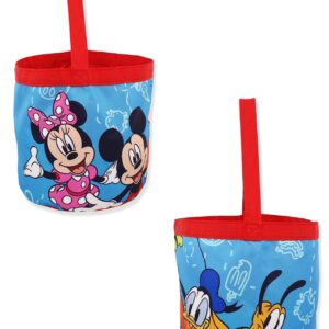 Mickey and Friends Collapsible Nylon Basket Bucket Tote Bag (One Size, Blue)