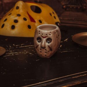 Freddy vs. Jason Faces Sculpted Ceramic Mini Mugs, Set of 2 | BPA-Free Small Coffee Cups For Espresso, Caffeine, Beverage | Home & Kitchen Essentials | Horror Movie Collectible | Each Holds 4 Ounces