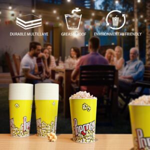 46 Oz Popcorn Containers 44 Pack Reusable Cardboard Popcorn Bucket Classic Popcorn Cups Cute Paper Popcorn Bags for Movie Nights Carnivals Fundraisers Birthday Parties Wedding