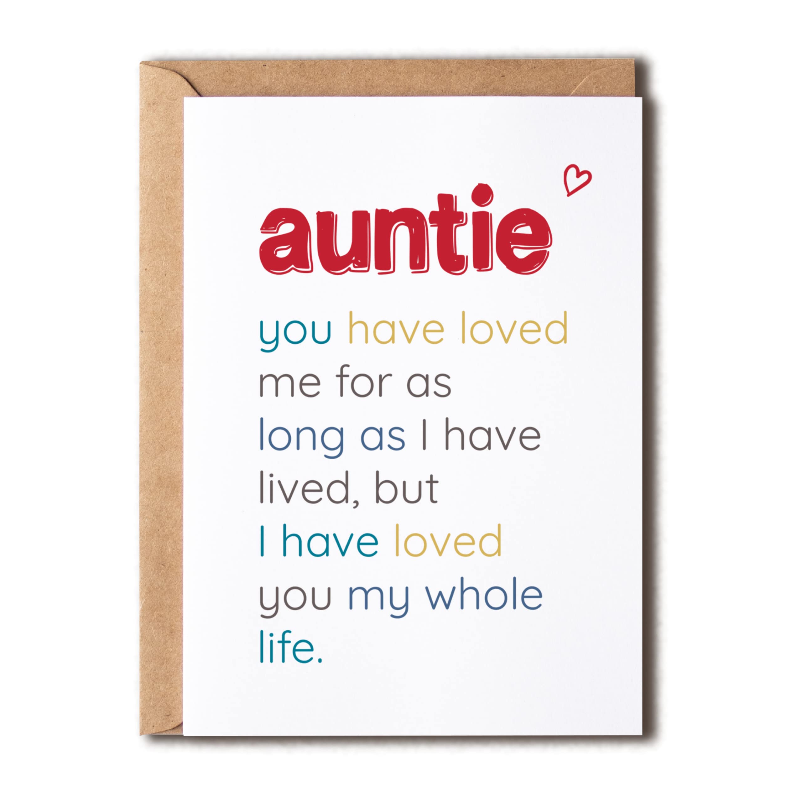 Auntie You Have Loved - Special Auntie's Day Card - Birthday Card For Auntie - Sentimental Card For Auntie - Meaningful Card For Auntie…