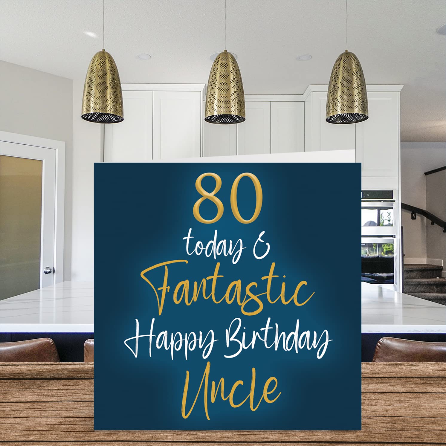 Stuff4 Fantastic 80th Birthday Cards for Uncle - 80 Today & Fantastic - Happy Birthday Card for Uncle from Niece Nephew, Uncle Birthday Gifts, 5.7 x 5.7 Inch Birthday Greeting Cards Gift for Uncle