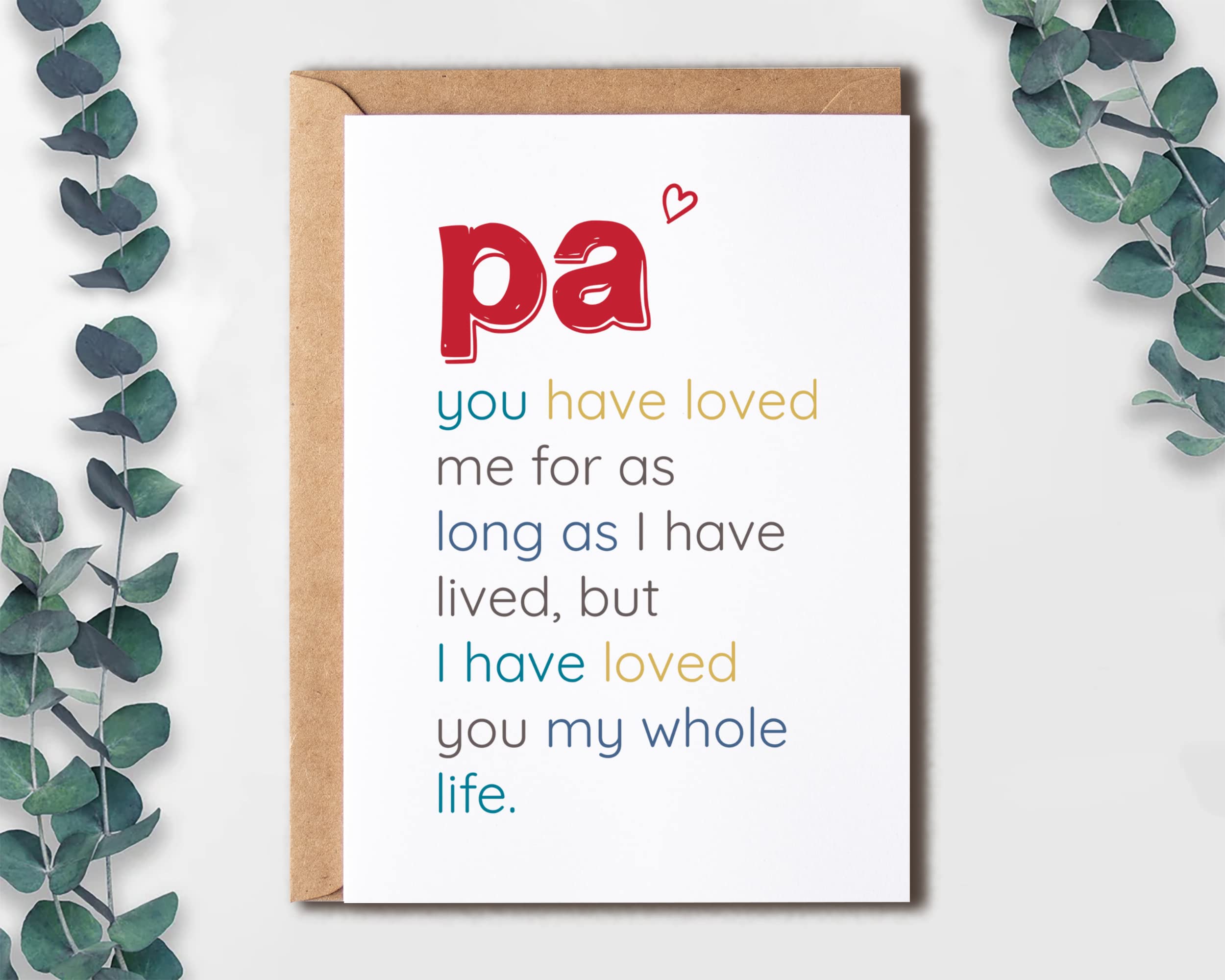 Pa You Have Loved - Special Pa's Day Card - Birthday Card For Pa - Sentimental Card For Pa - Meaningful Card For Pa…