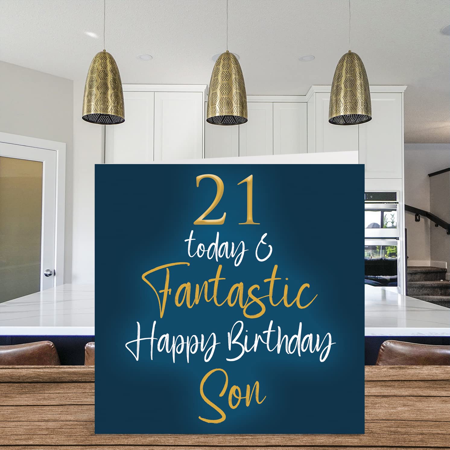 Fantastic 21st Birthday Cards for Son - 21 Today & Fantastic - Happy Birthday Card for Son from Mom or Dad, Son Birthday Gifts, 5.7 x 5.7 Inch Birthday Greeting Cards Gift for Son