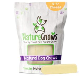 nature gnaws american cheese chews for dogs - long lasting hard chew treats - rawhide free dog bones - yak alternative - made in the usa