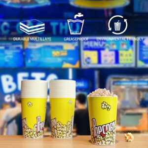 46 Oz Popcorn Containers 44 Pack Reusable Cardboard Popcorn Bucket Classic Popcorn Cups Cute Paper Popcorn Bags for Movie Nights Carnivals Fundraisers Birthday Parties Wedding