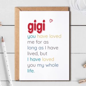 Gigi You Have Loved - Special Gigi's Day Card - Birthday Card For Gigi - Sentimental Card For Gigi - Meaningful Card For Gigi…