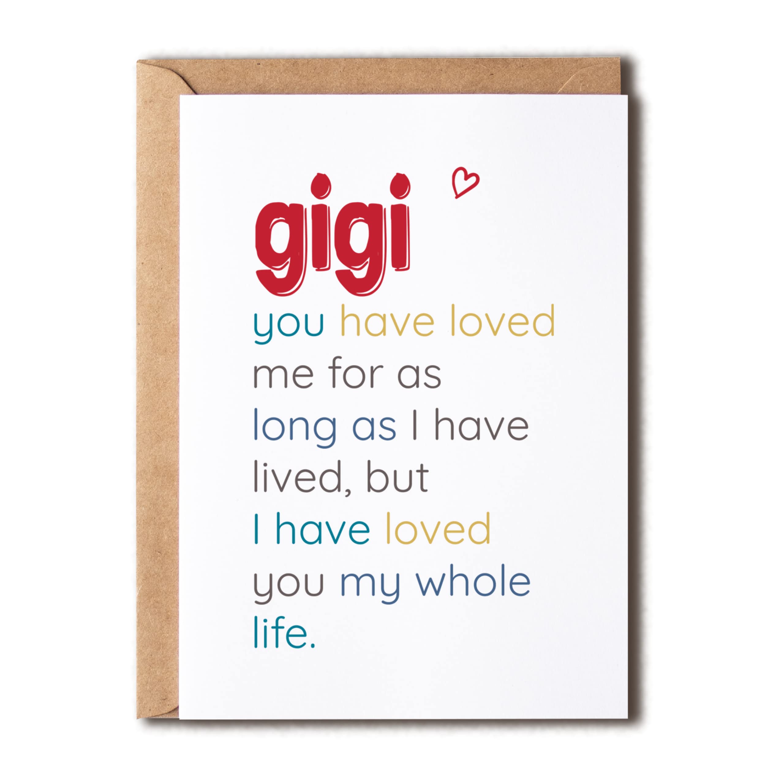 Gigi You Have Loved - Special Gigi's Day Card - Birthday Card For Gigi - Sentimental Card For Gigi - Meaningful Card For Gigi…