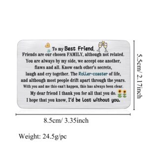 Best Friend Wallet Insert Card Birthday Greeting Cards Friendship appreciation Graduation Farewell Gift Personalized Good Friends Thank You Pocket Card Go to University Christmas Keepsake Teens Unisex