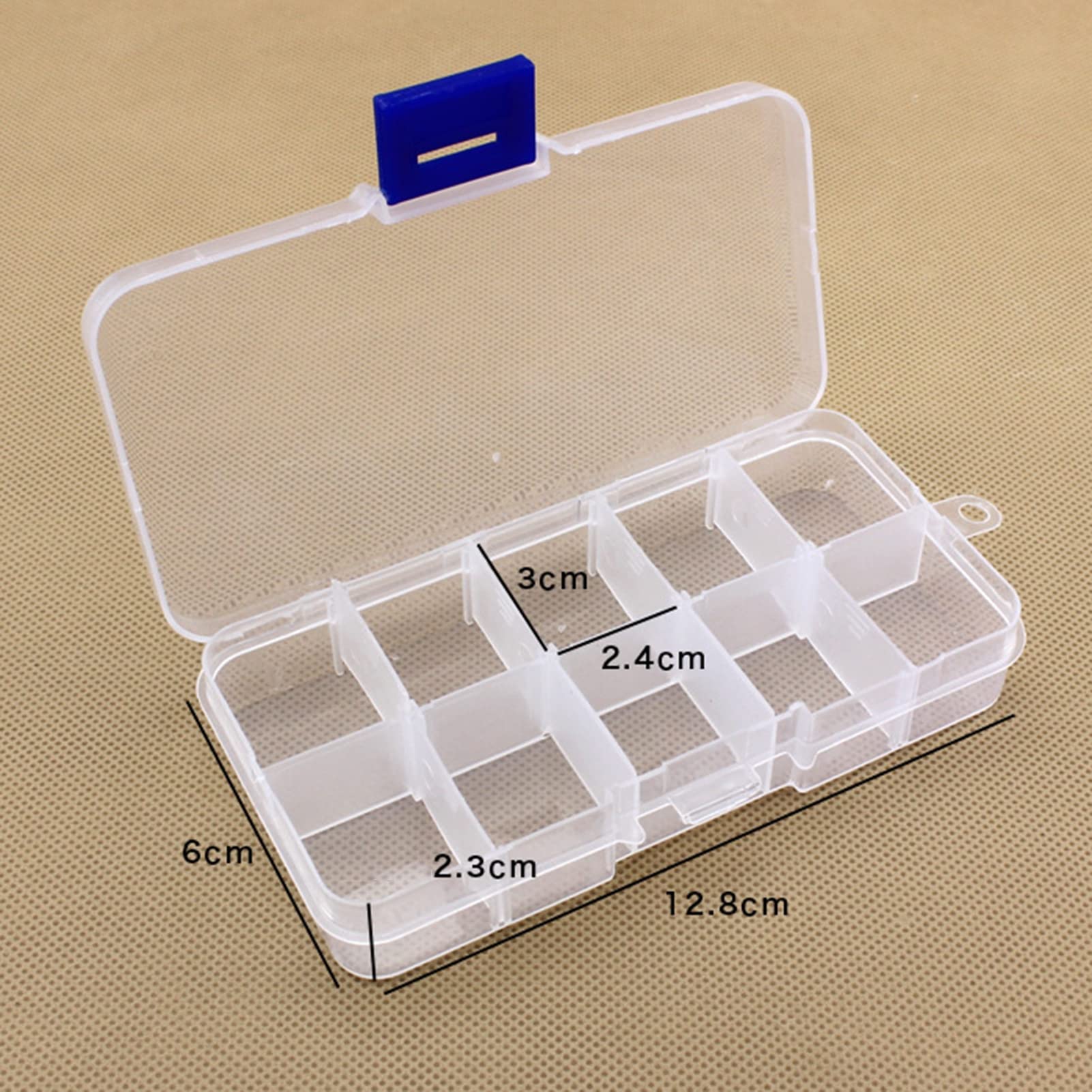 10 Grids Clear Plastic Organizer Box Storage Container Jewelry Box with Adjustable Dividers for Beads Art DIY Crafts Jewelry Fishing Tackles, Plastic Jewelry Box Organizer, Clear Storage Box Containe