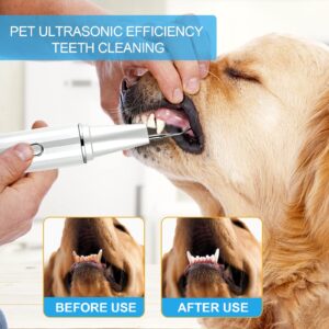 Ninibabie Dog Tooth Brusing Kit,Plaque and Tartar Remover for Teeth,Pet Dental Care Kit,4 Modes Pet Ultrasonic Tooth Cleaner,Dog Toothbrush,Dental Care for Dogs